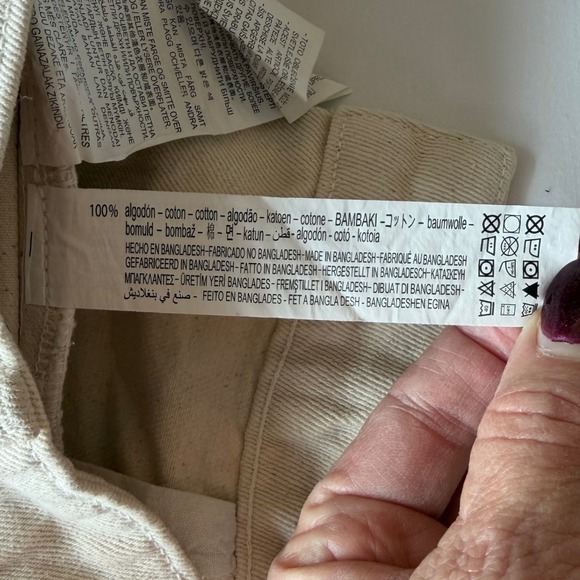 Zara Womens High Waisted Denim Shorts Ecru Off White Frayed Hem Size US 0 MEX 22 - Picture 5 of 9